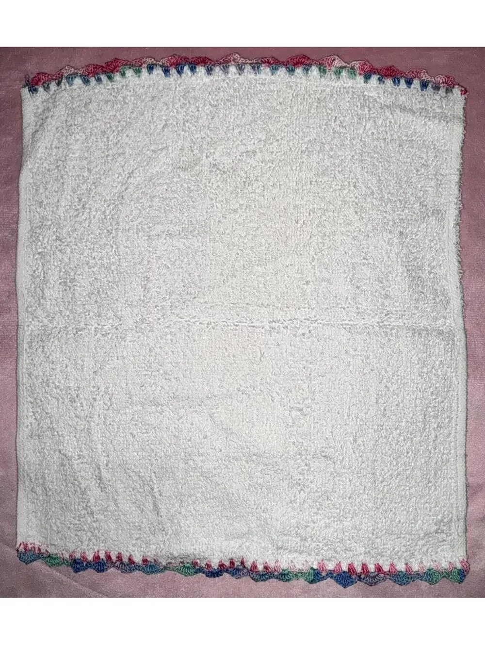Vintage Raggedy Ann Hand Towel Crochet Edges Homemade